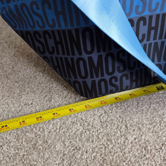 Moschino Blue Black Gradient Logo Duffel Travel Bag - Picture 4 of 8